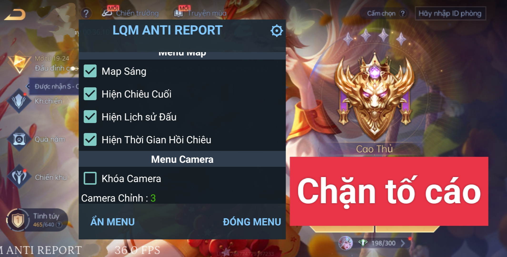 Hack Bản Map VIP chống tố cáo
